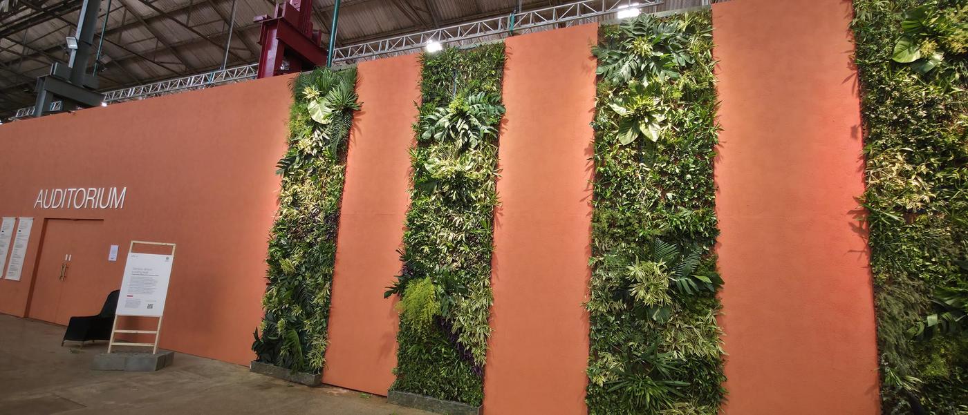 The Cool Green Wall on the auditorium walls at Conscious Collective 2025, Vikhroli, Mumbai, 13 December 2025