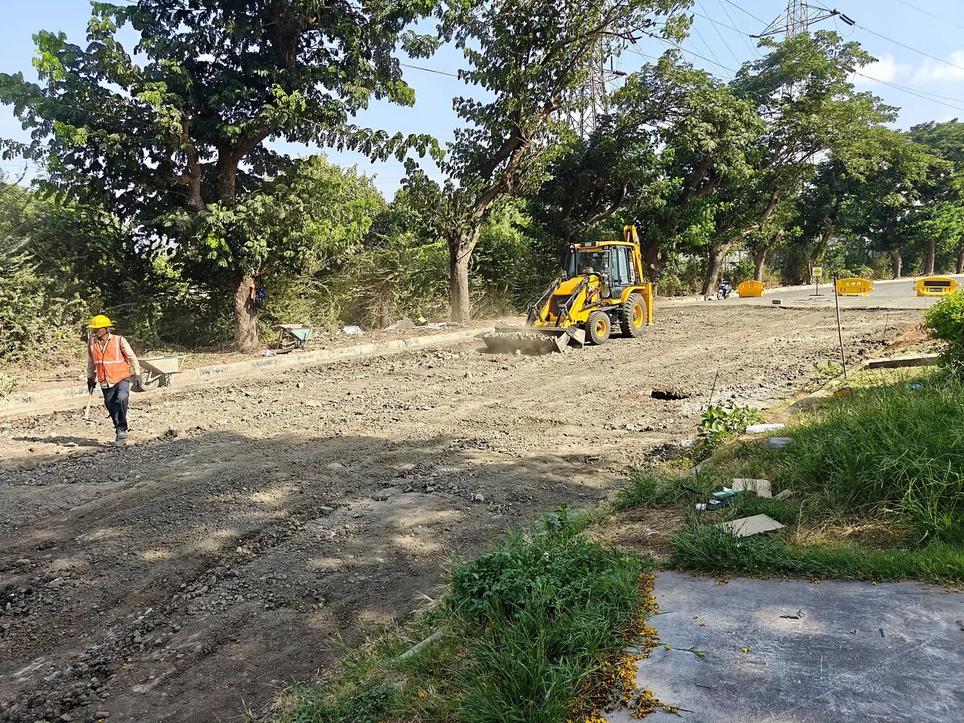 The road bed being prepared